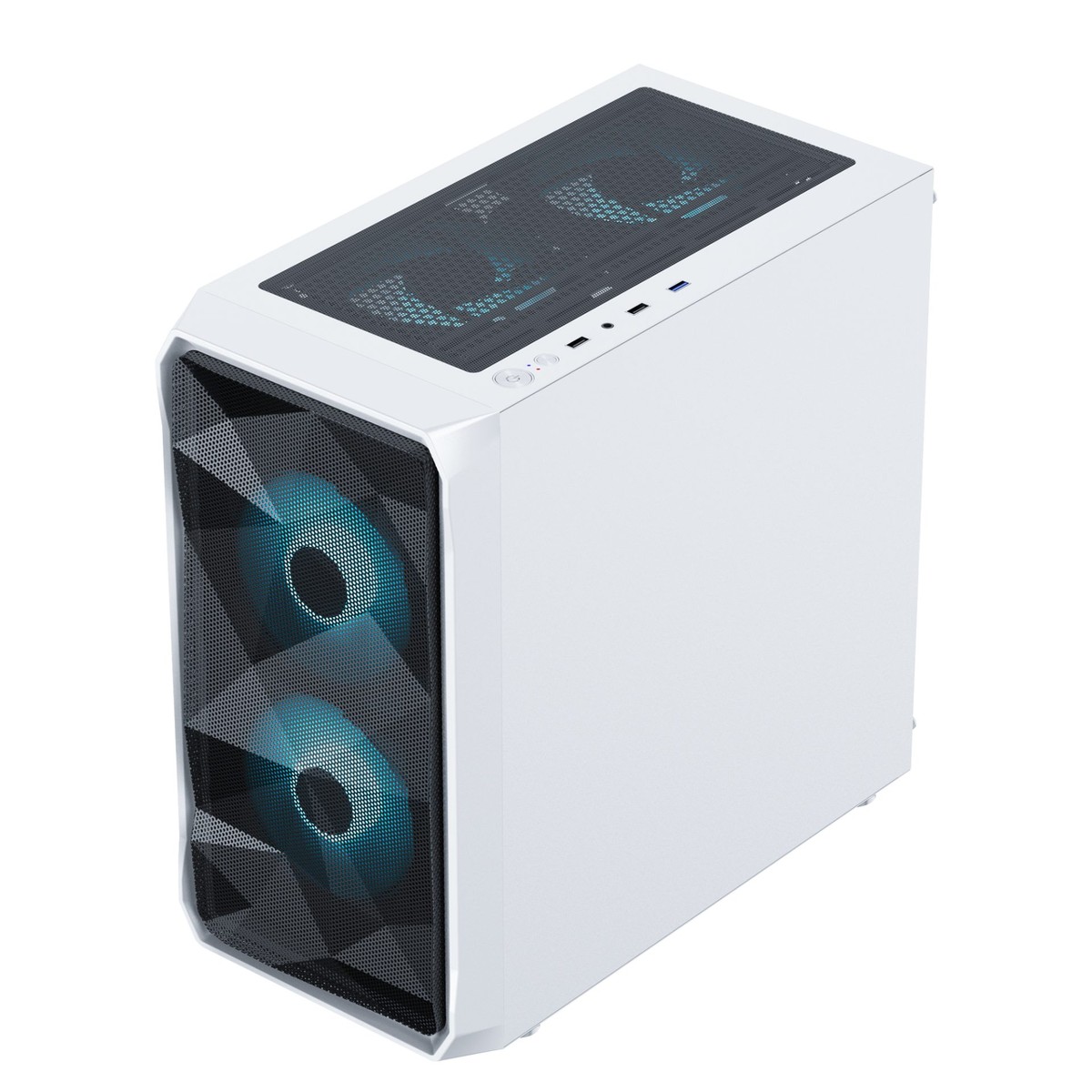 Ant Esports 100 Air Mini Tower (M-ATX/ITX) Gaming Cabinet White 2x120mm Fans - gallery image