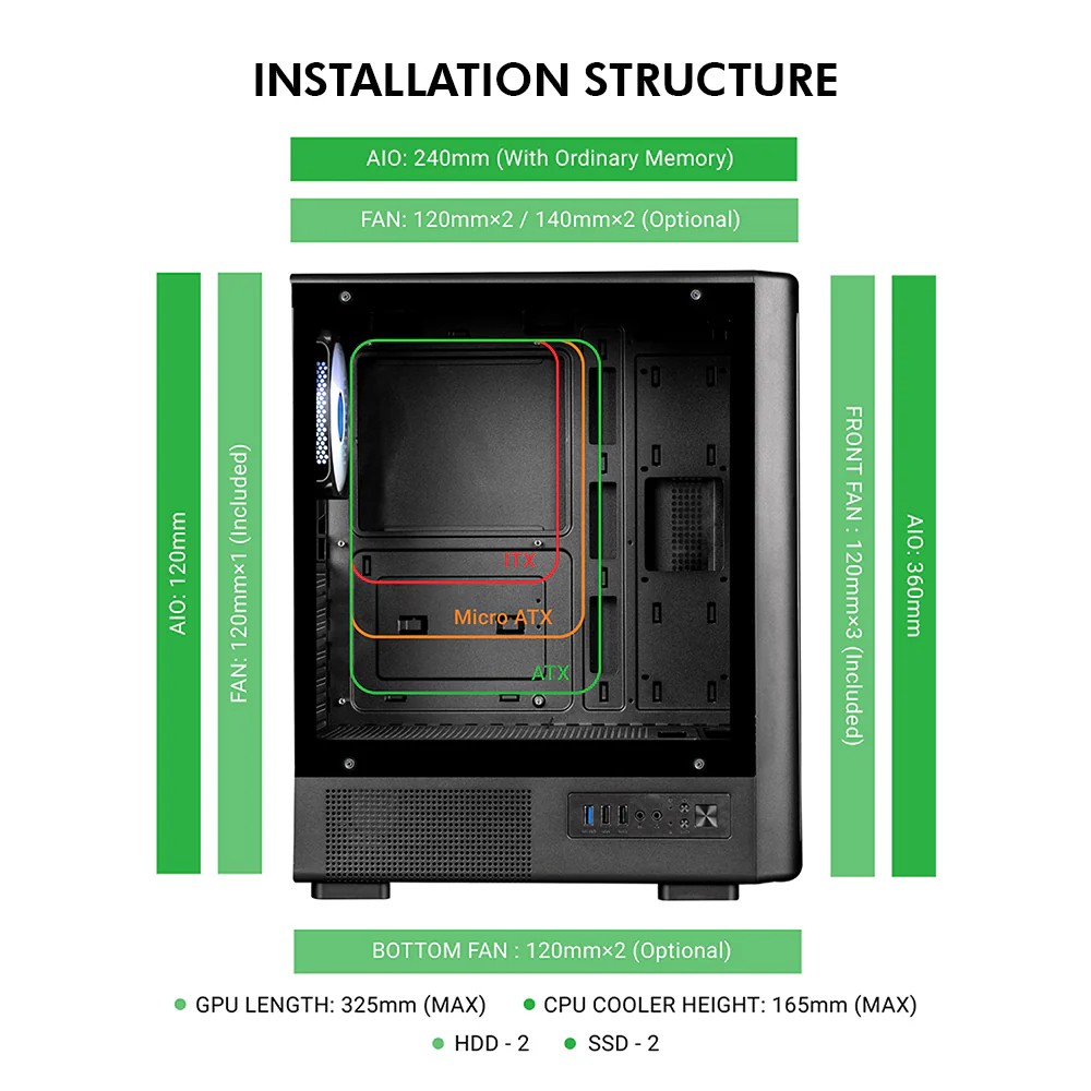 Circle Amazer X1 ATX Mid Tower Case - gallery image